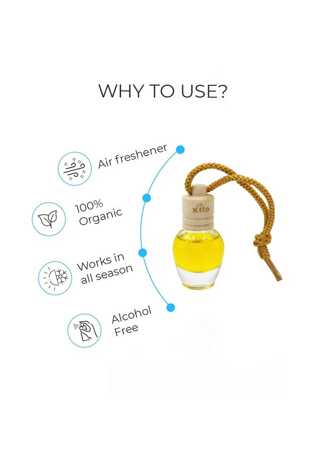 Hanging Car Air Freshener Lemon Scent, Natural Essential Oil Diffuser Bottle, Alcohol-Free & Non-Toxic, Long-Lasting Fresh Fragrance for Car, Home & Office - Image 2